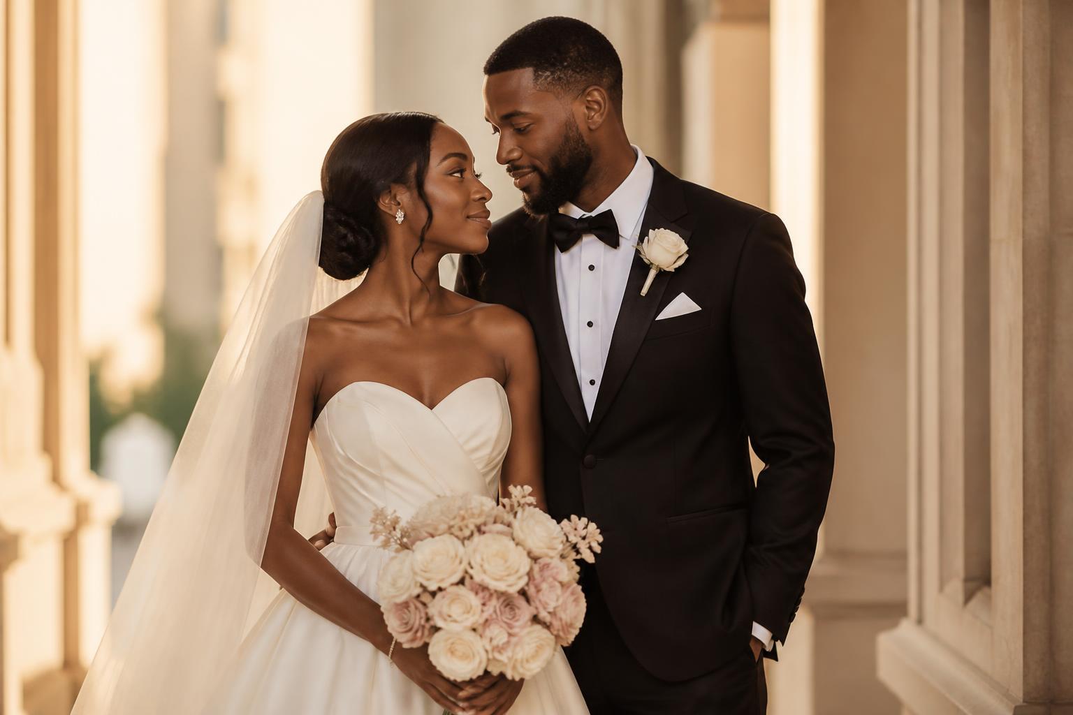 Couple on their wedding day