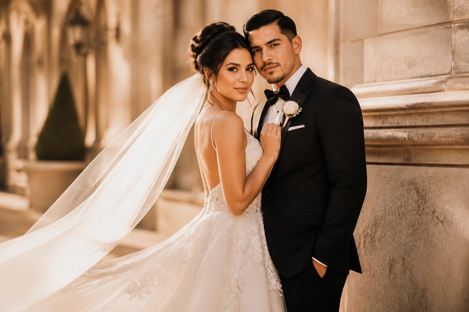 Couple on their wedding day